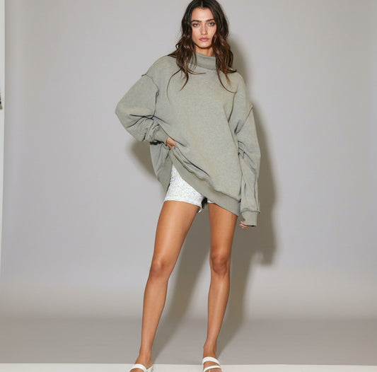 Vintage Wash Oversized Mockneck