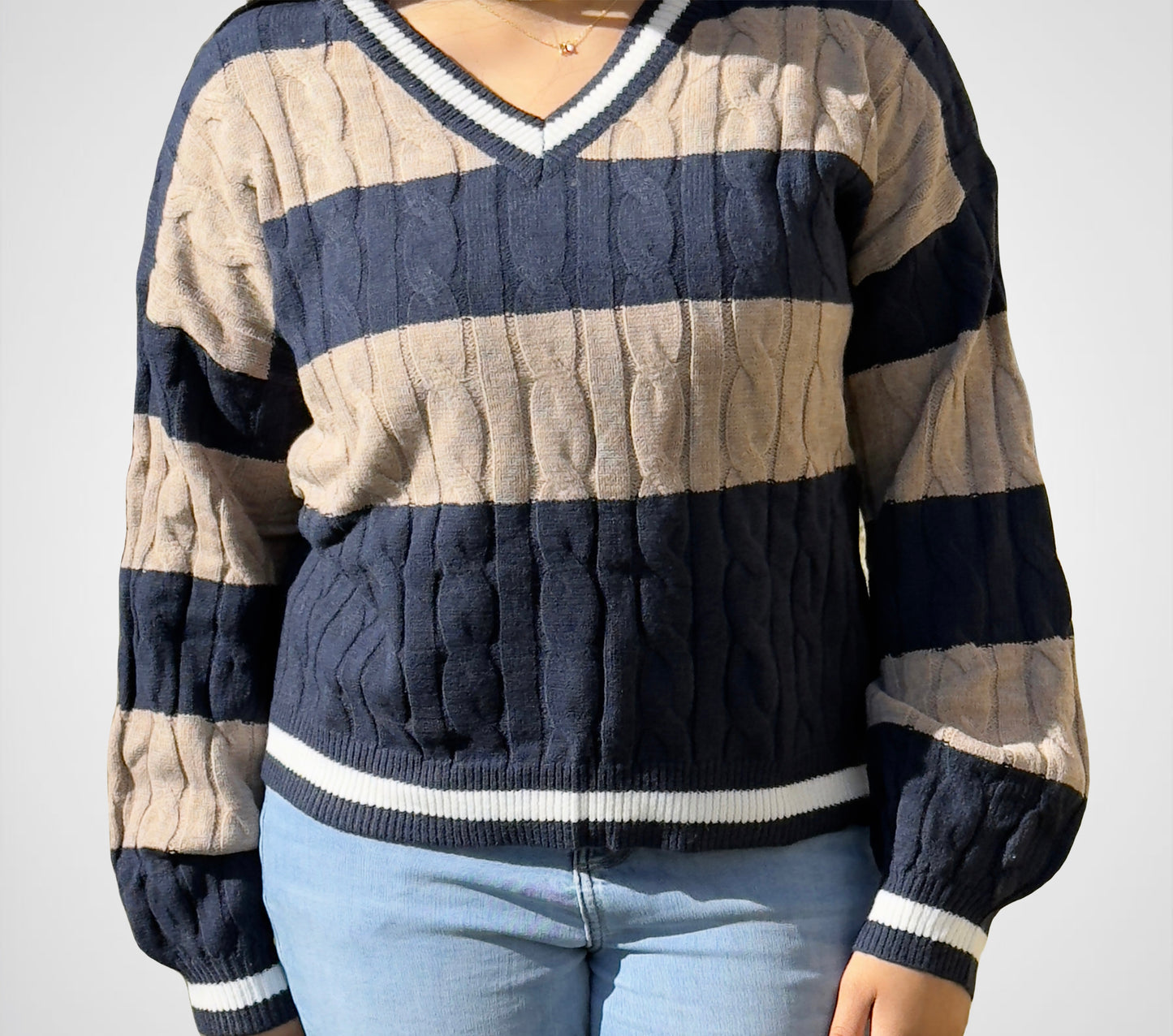 Evie Striped Loose Knit Sweater