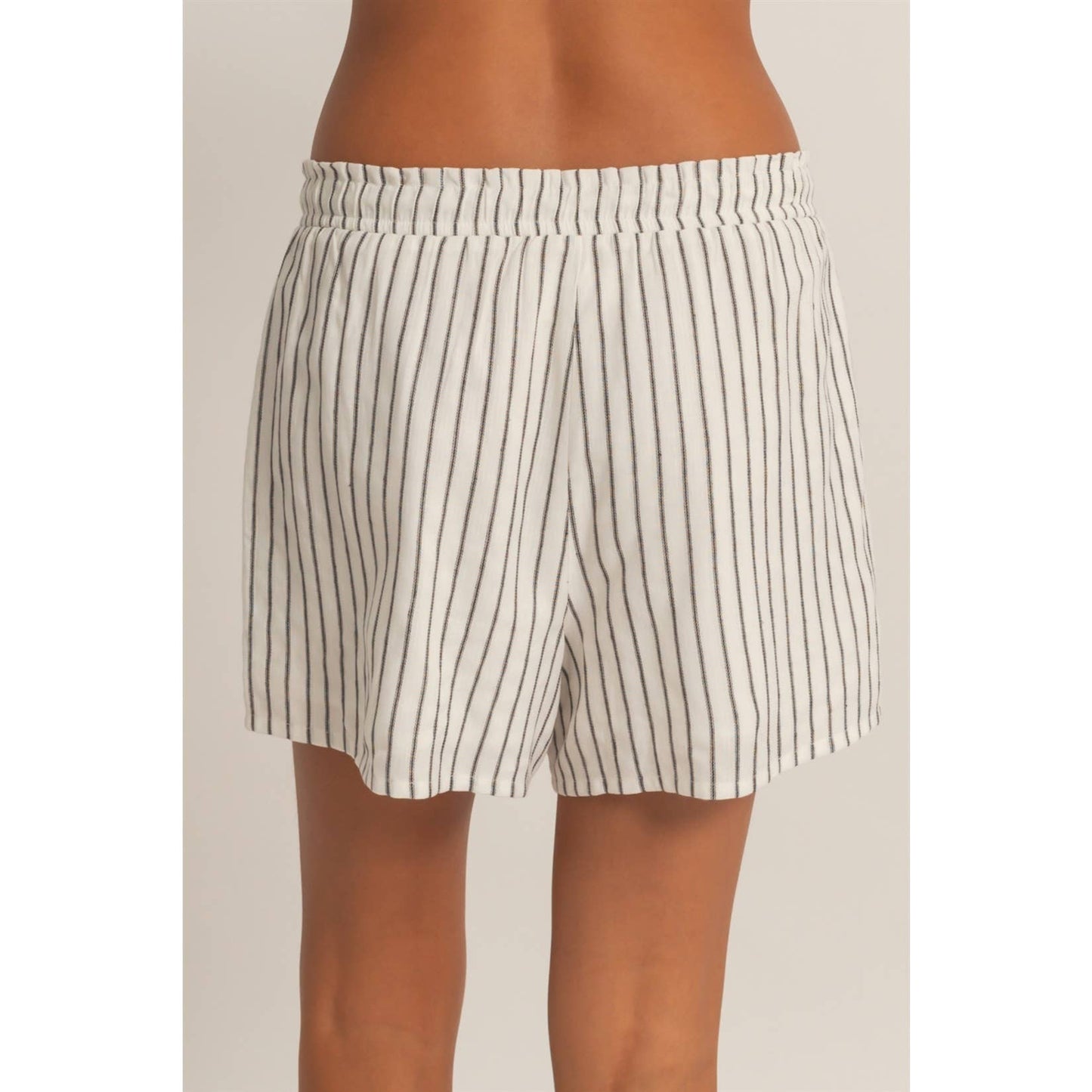 Leni Striped Shorts | Black Stripe