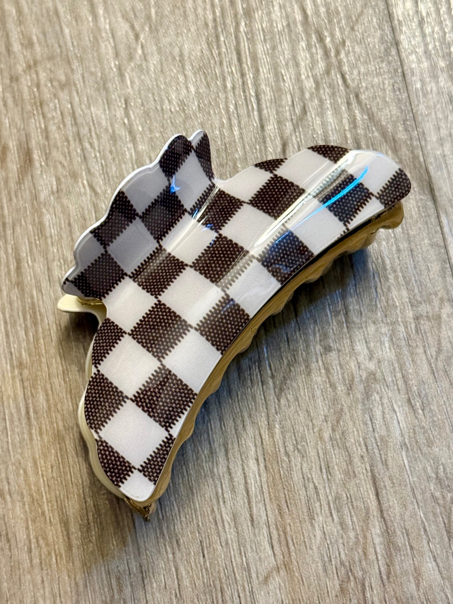 Checker Printed Hair Clip