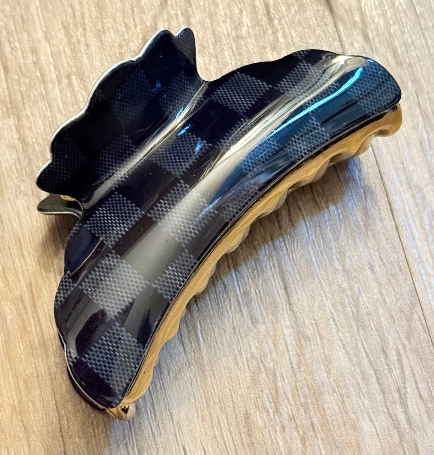 Checker Printed Hair Clip