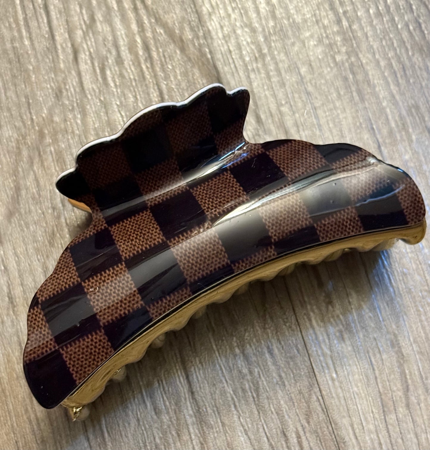 Checker Printed Hair Clip