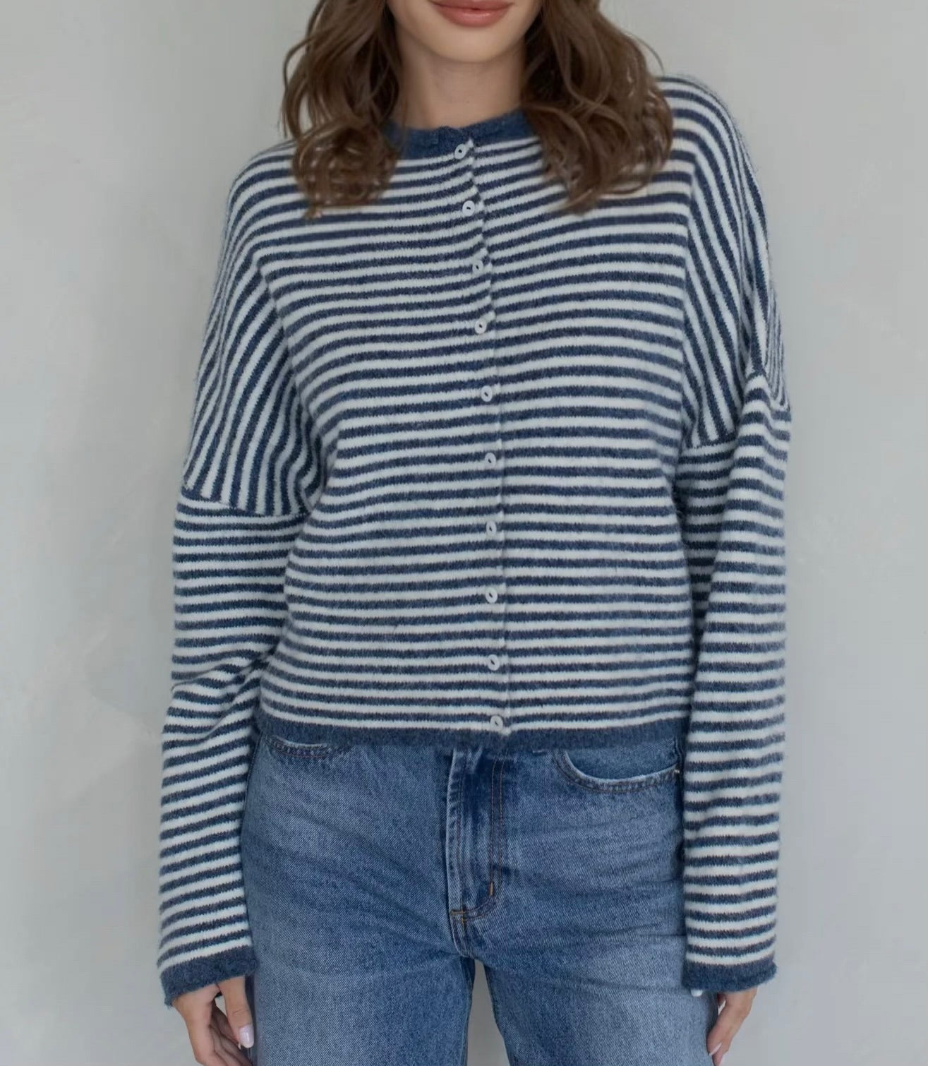 Kami Cardigan | Denim Stripe