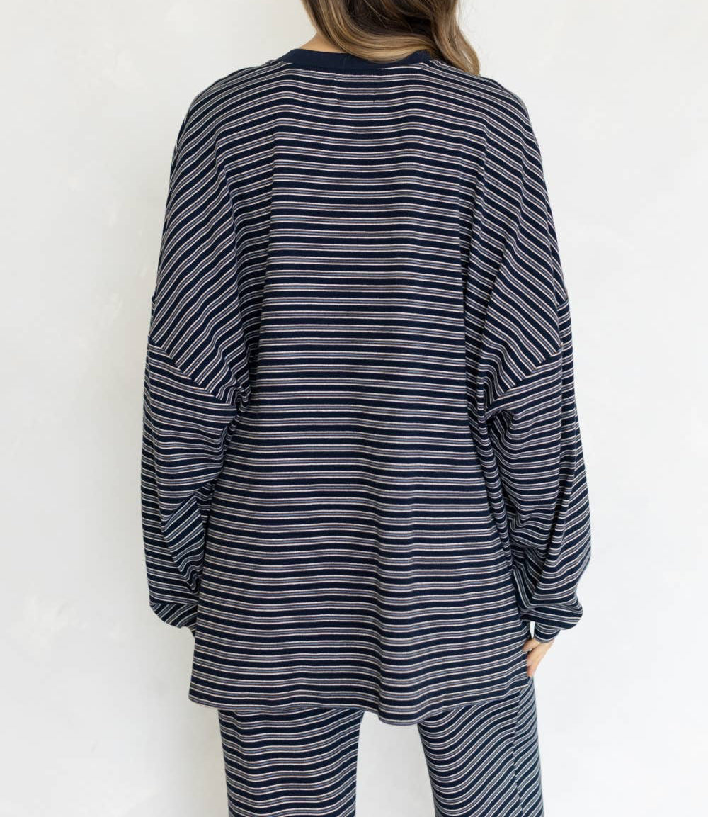 Celine Striped Top | Navy