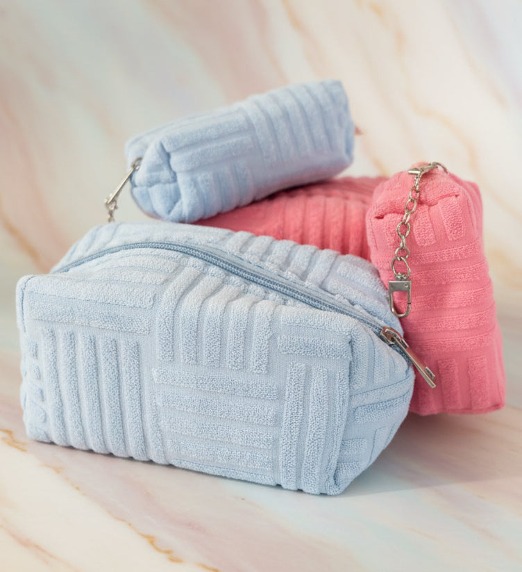 Textured Tile Toiletry Bag | Sky