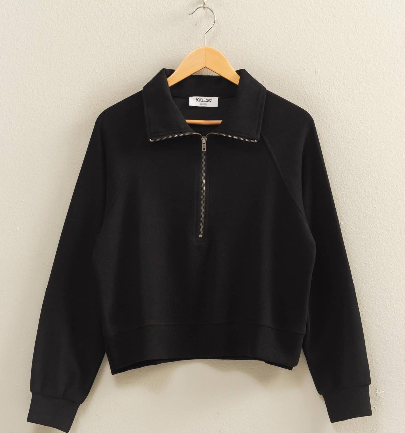 Oh So Soft Ribbed Half-Zip 2 pc Set | Black