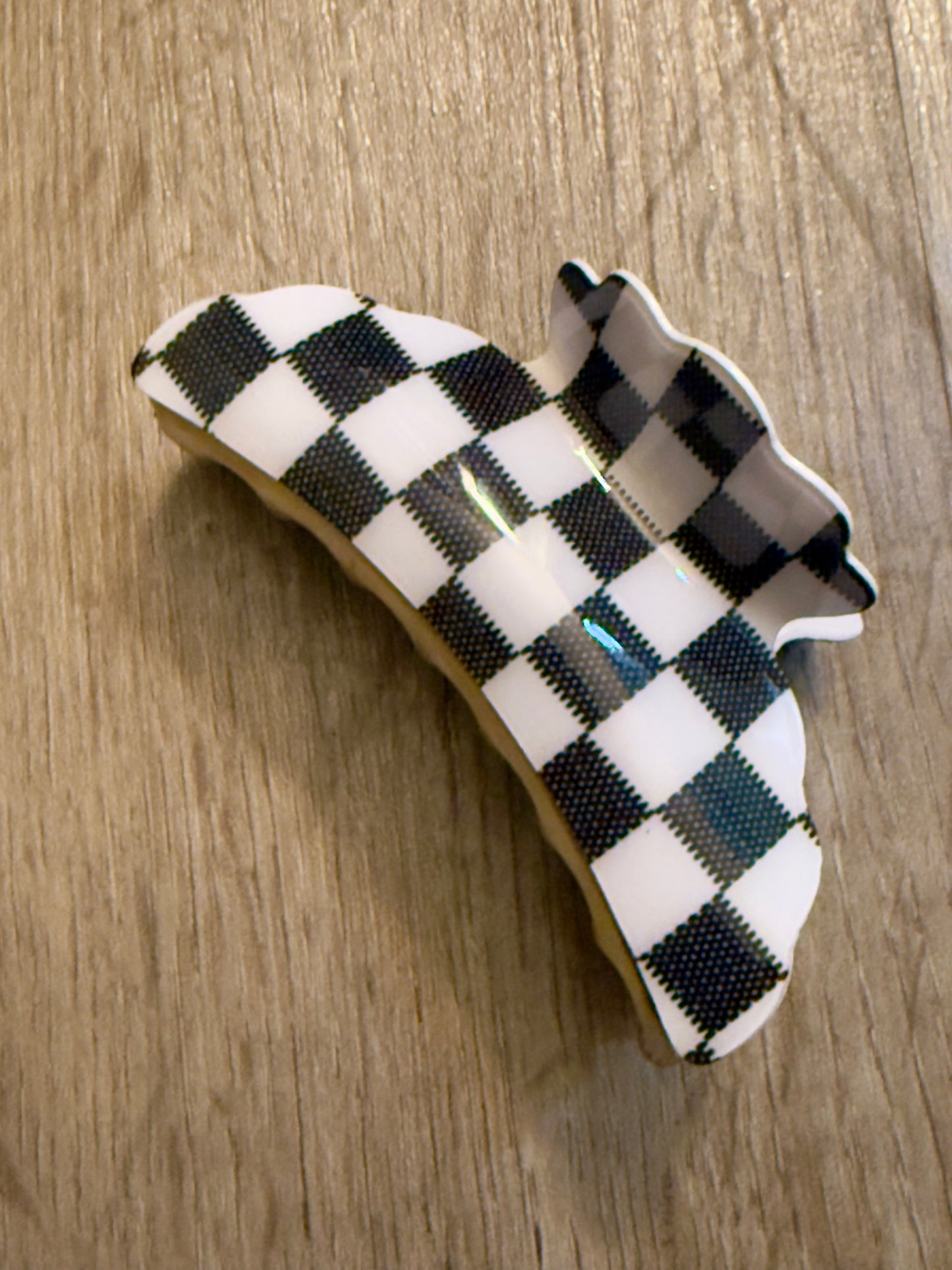 Checker Printed Hair Clip