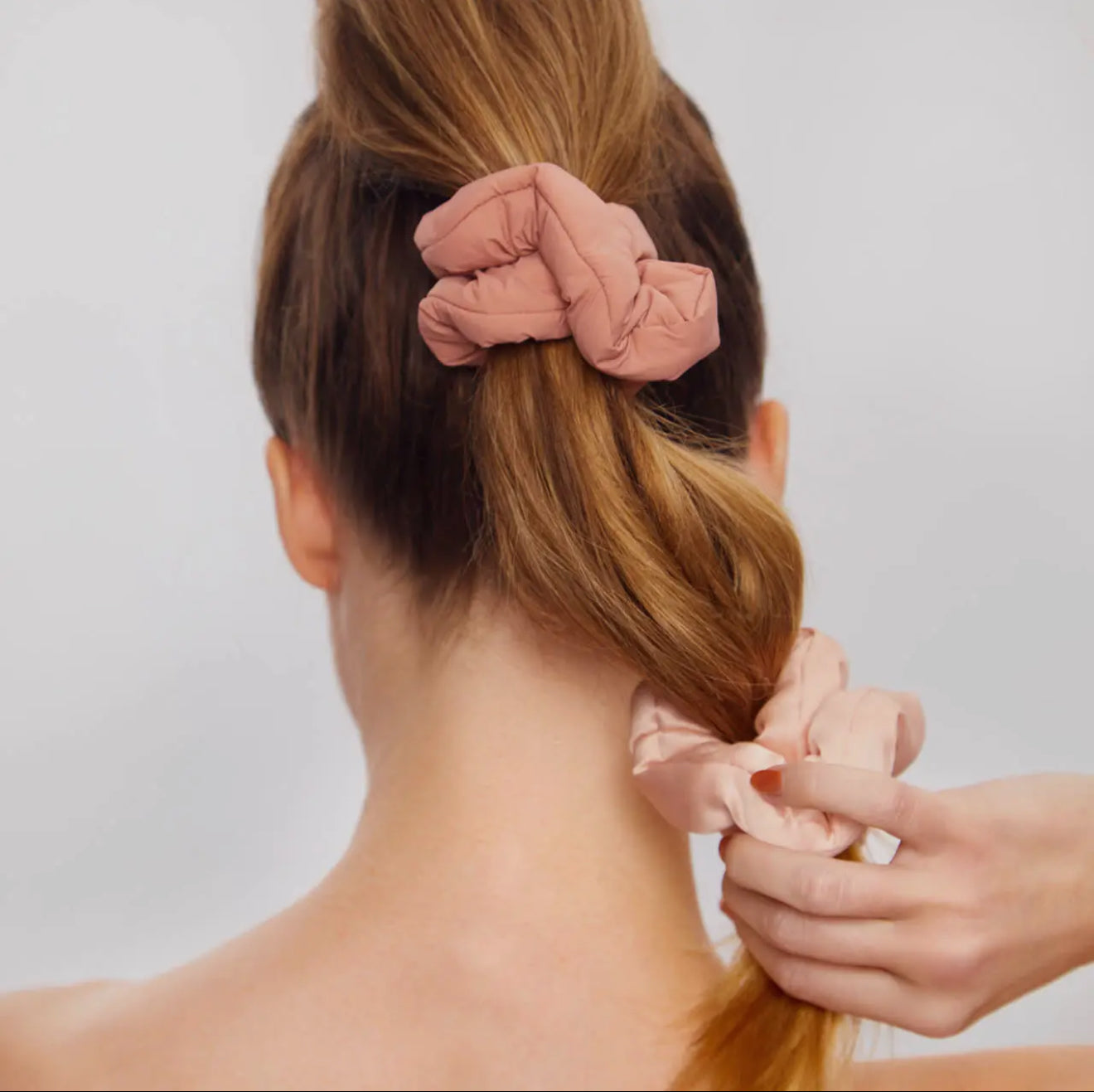 Recycled Fabric Cloud Scrunchies 3pc Set | Rosewood