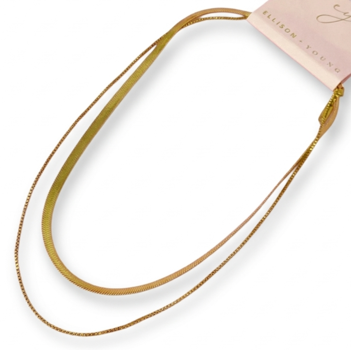 Layered Herringbone Chain Necklace