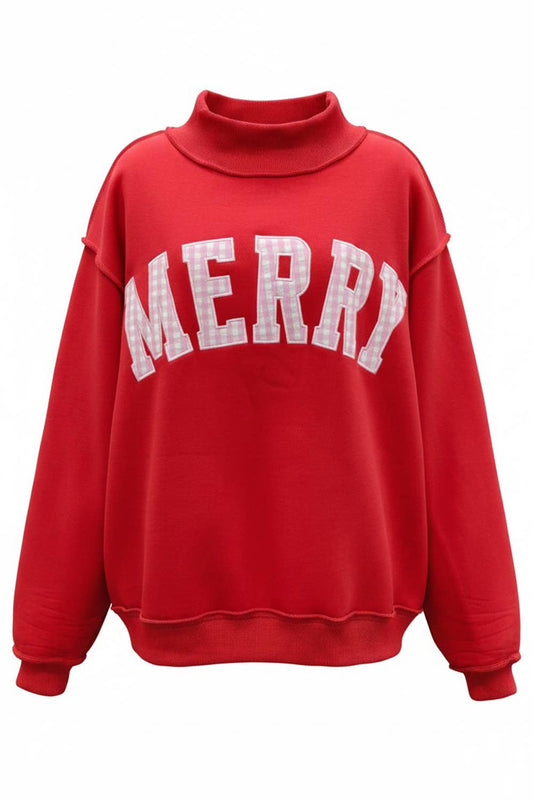 Gingham Merry Mockneck