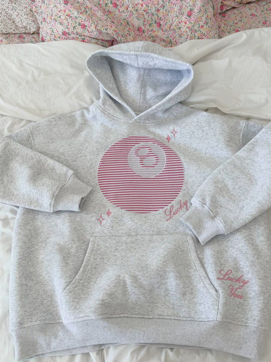 Lucky You, 8 Ball Embroidered Hoodie