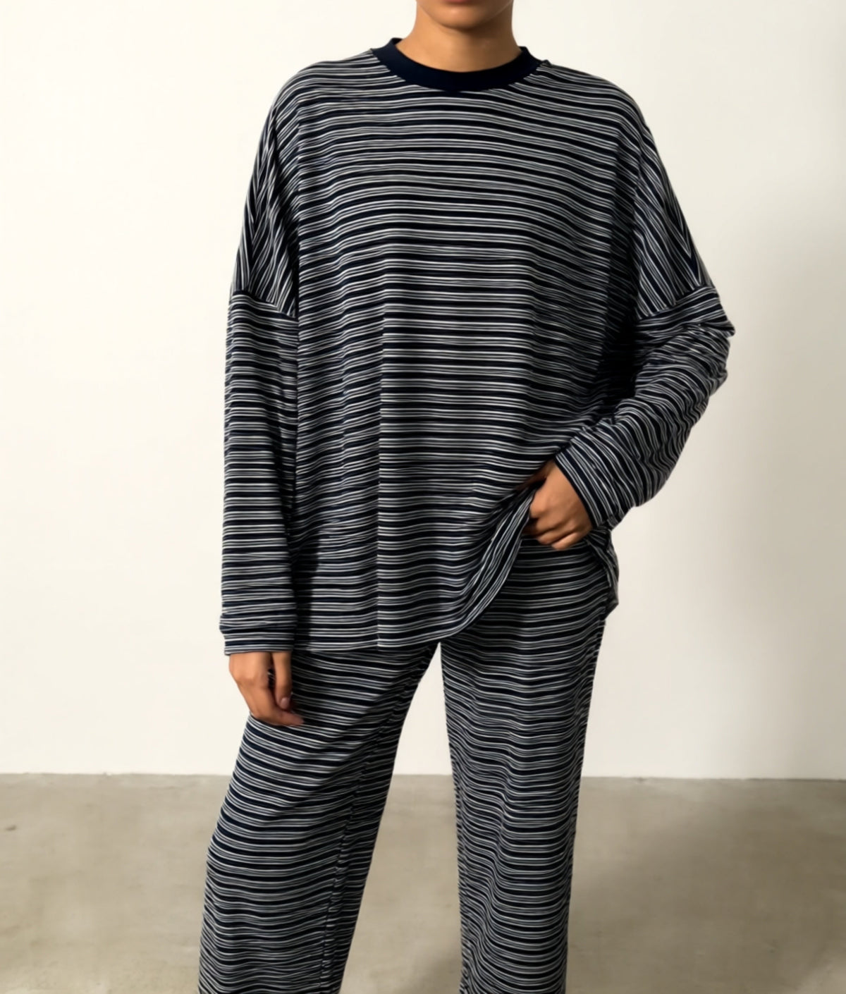 Celine Striped Top | Navy