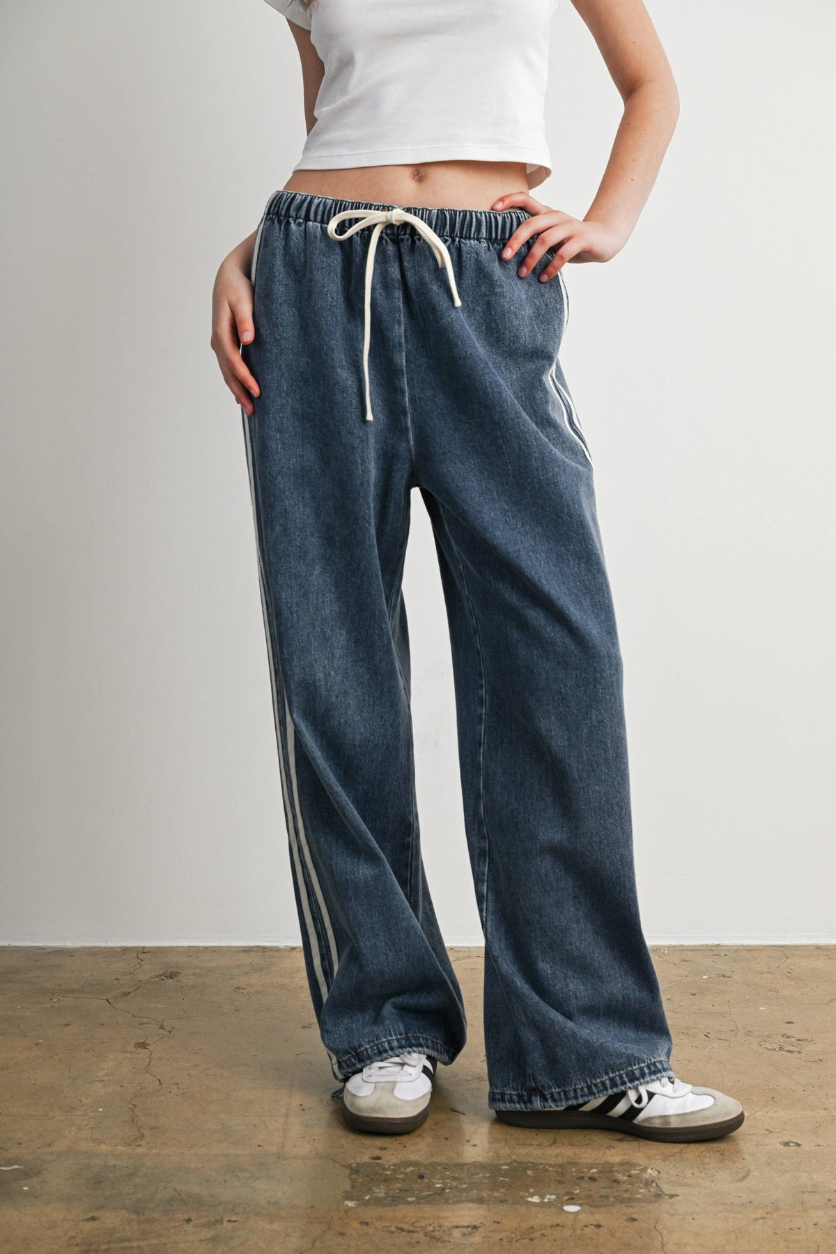 Vintage Stripe Denim Pants