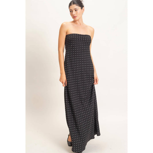Polka Dot Maxi Dress | Black
