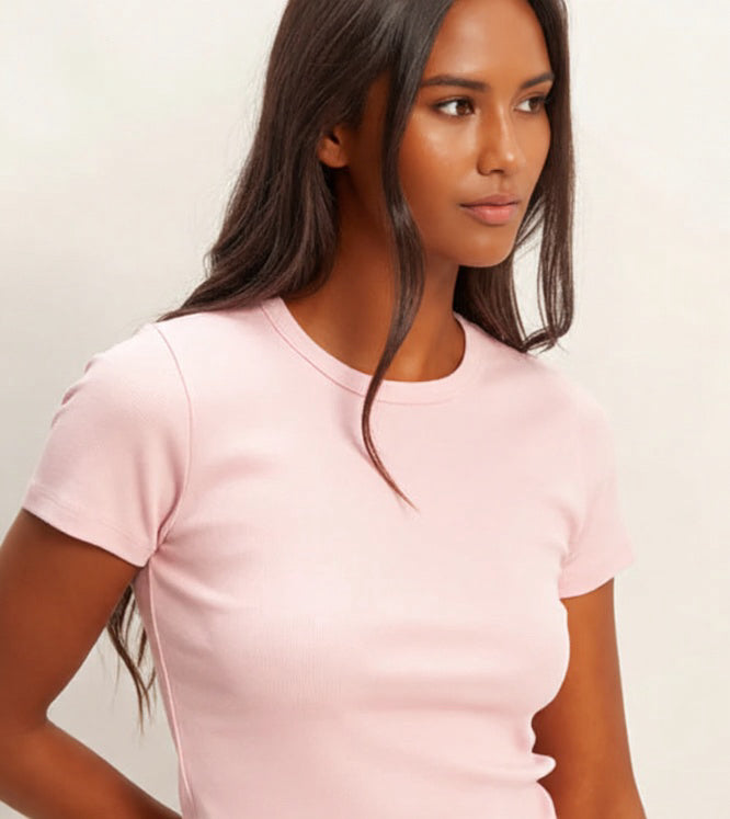 Go-To Crew Tee | Baby Pink