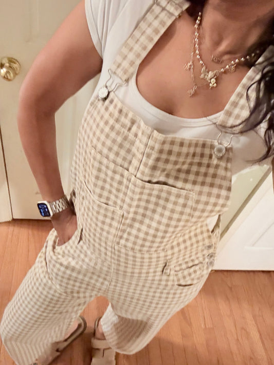 GOLDIE GINGHAM OVERALLS