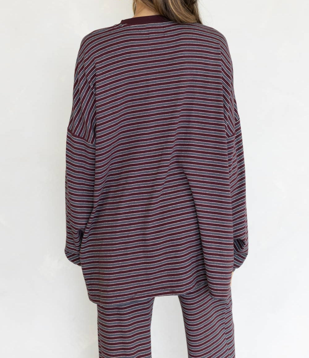Celine Striped Top | Wine