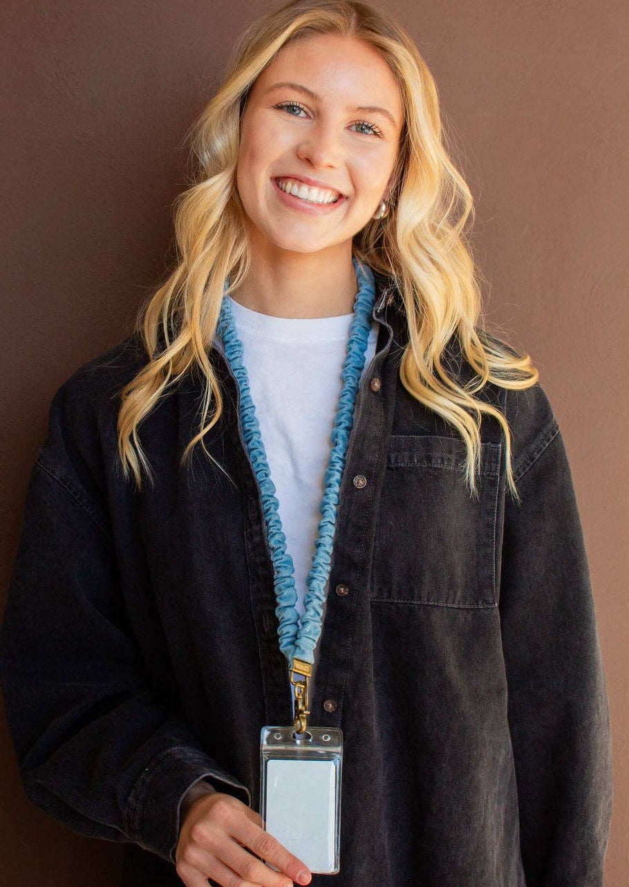 Baby Blue Jean Lanyard