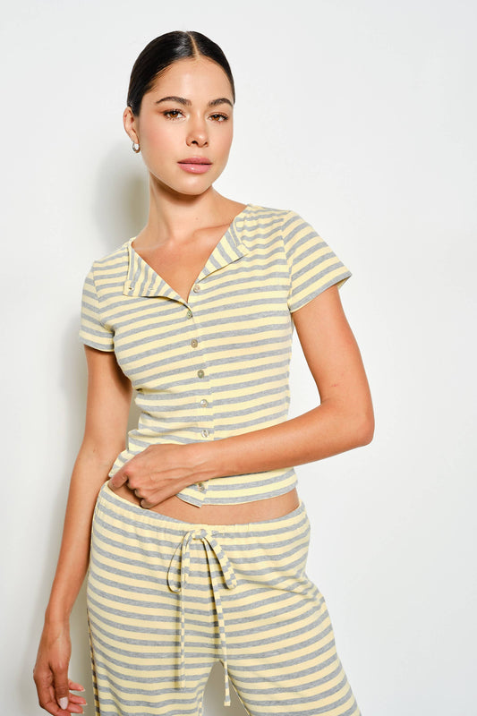 Stevie Striped Top | Sunshine