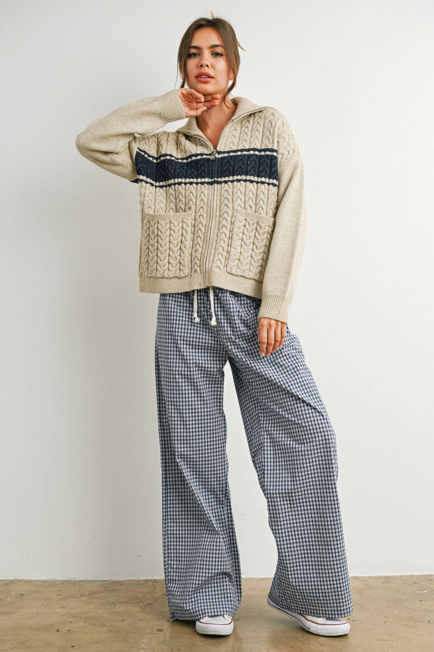 Lifestyle Tie Front Pant| Navy