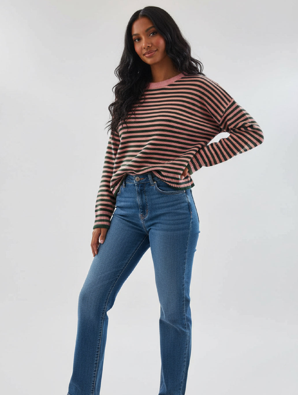 Just my Stripe Sweater & Wide Leg Pant Set