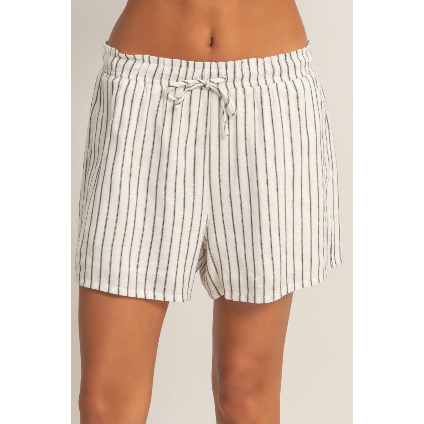 Leni Striped Shorts | Black Stripe
