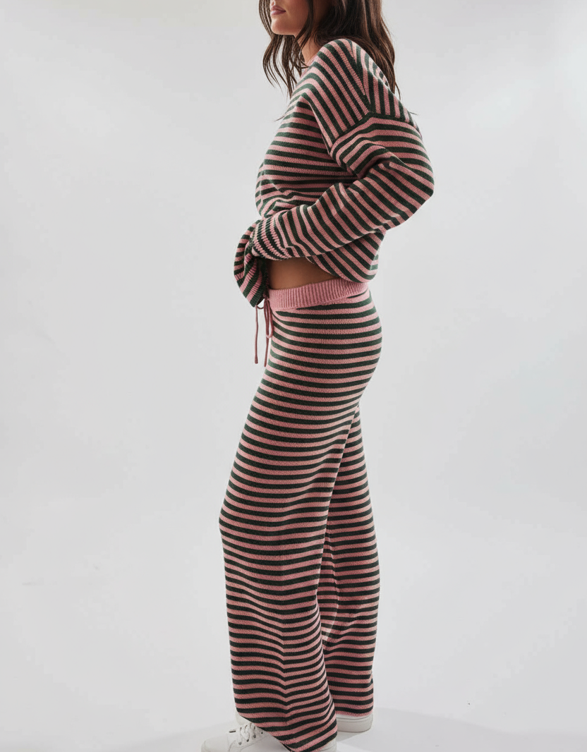Just my Stripe Sweater & Wide Leg Pant Set