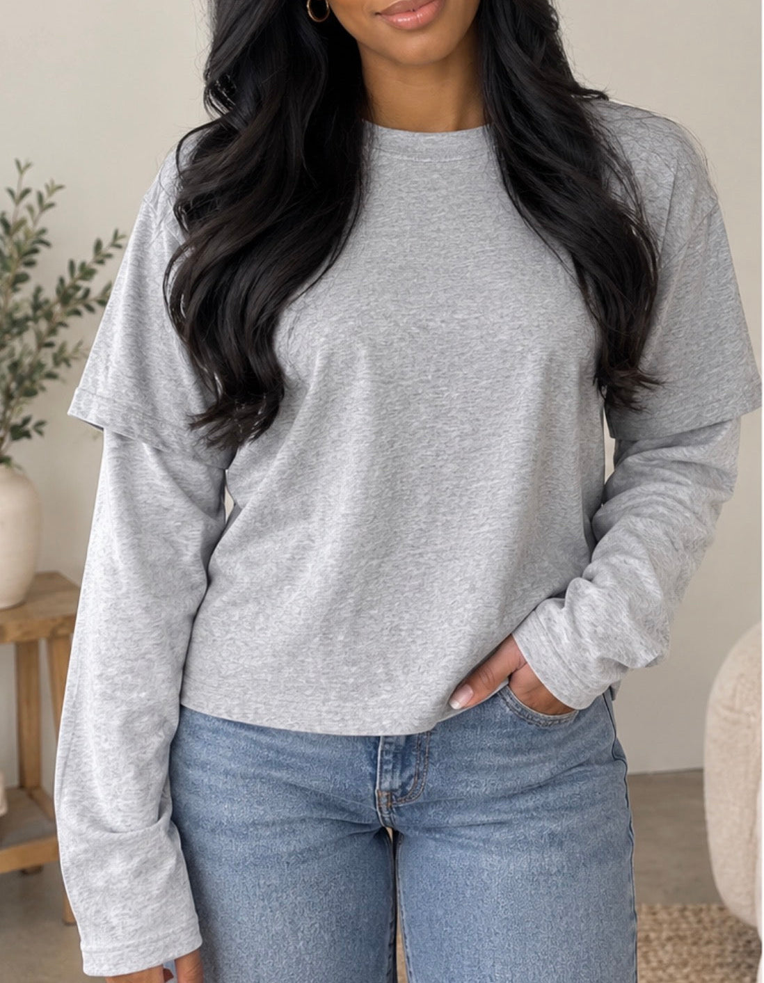 Double Layered Long Sleeve Tee