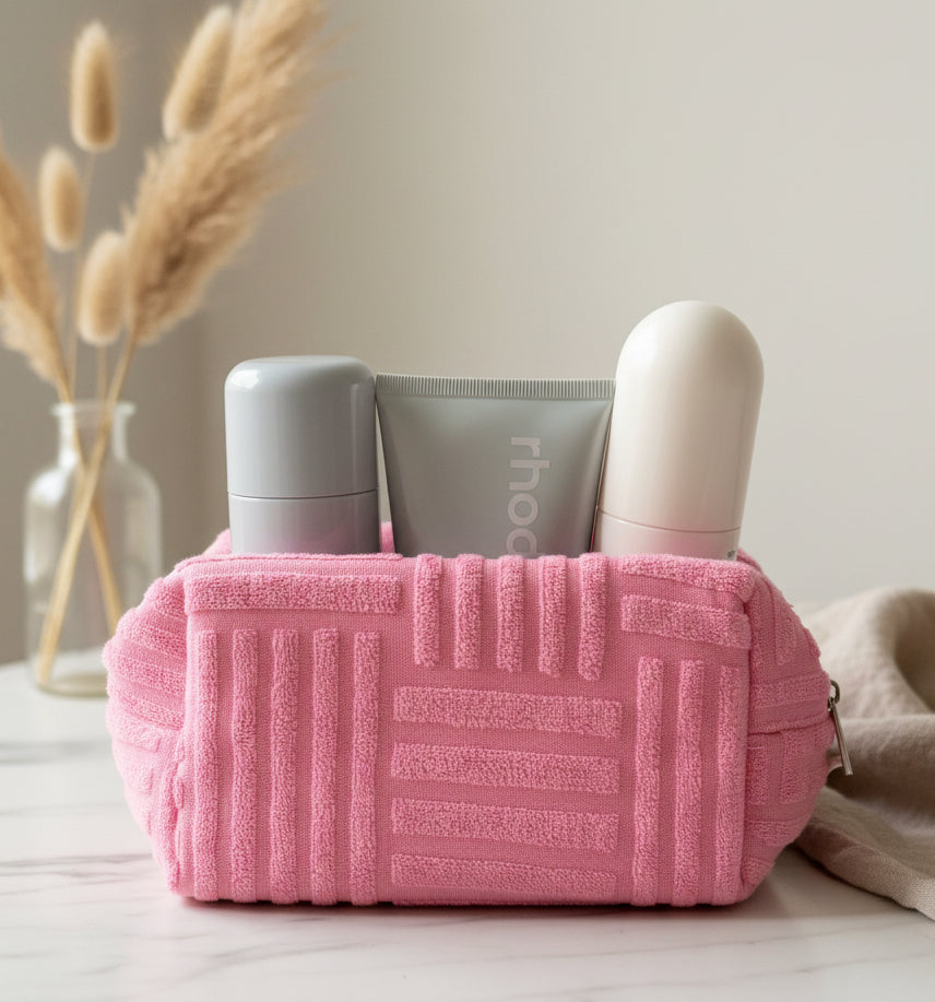 Textured Tile Toiletry Bag | Rose