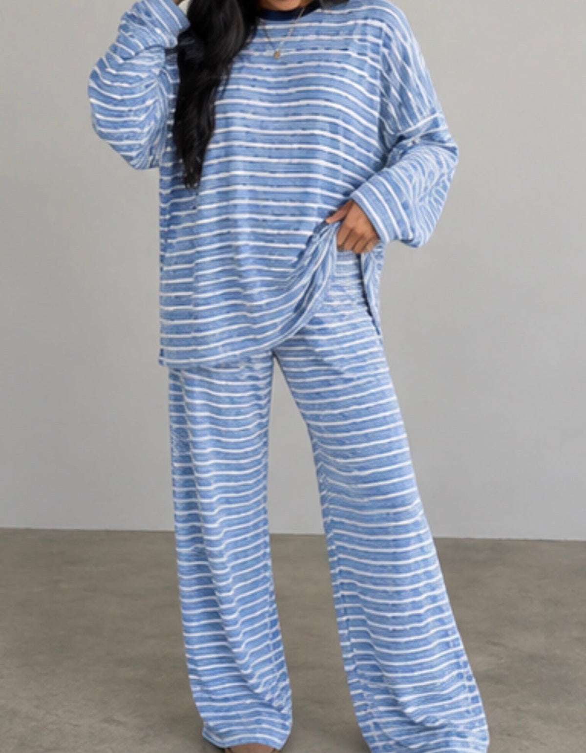 Christina Striped Pants| Blueberry Cream