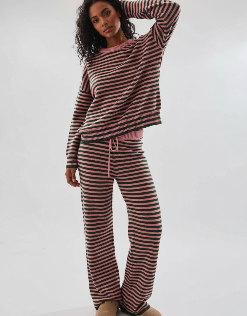 Just my Stripe Sweater & Wide Leg Pant Set