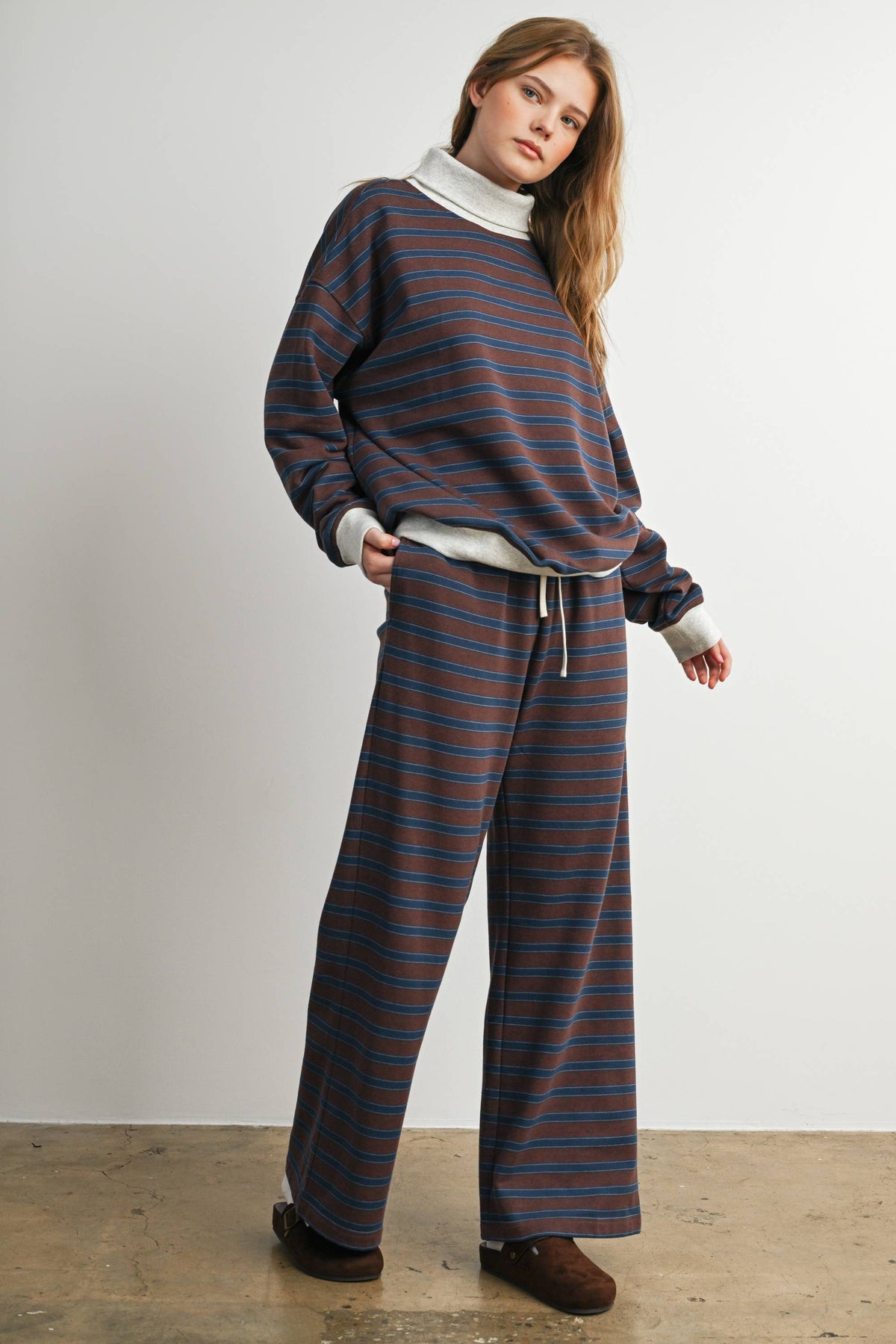 Mabel Striped Turtleneck Sweatshirt
