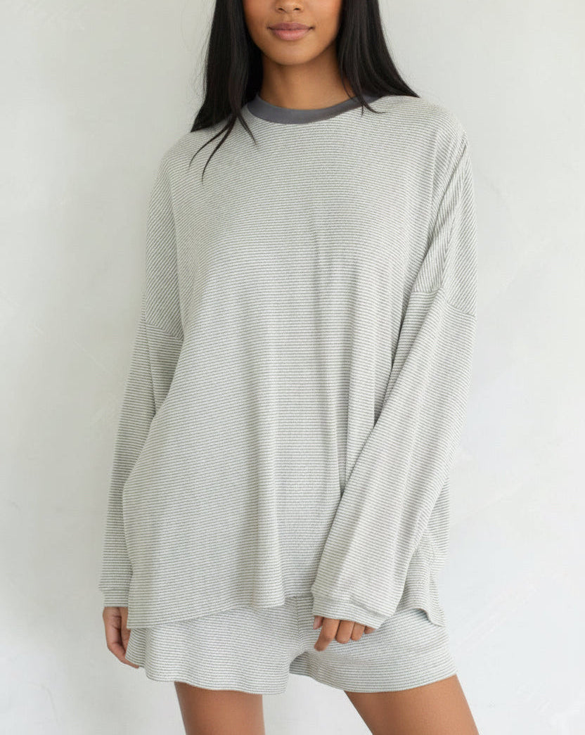 Take it Easy Ribbed Striped Top
