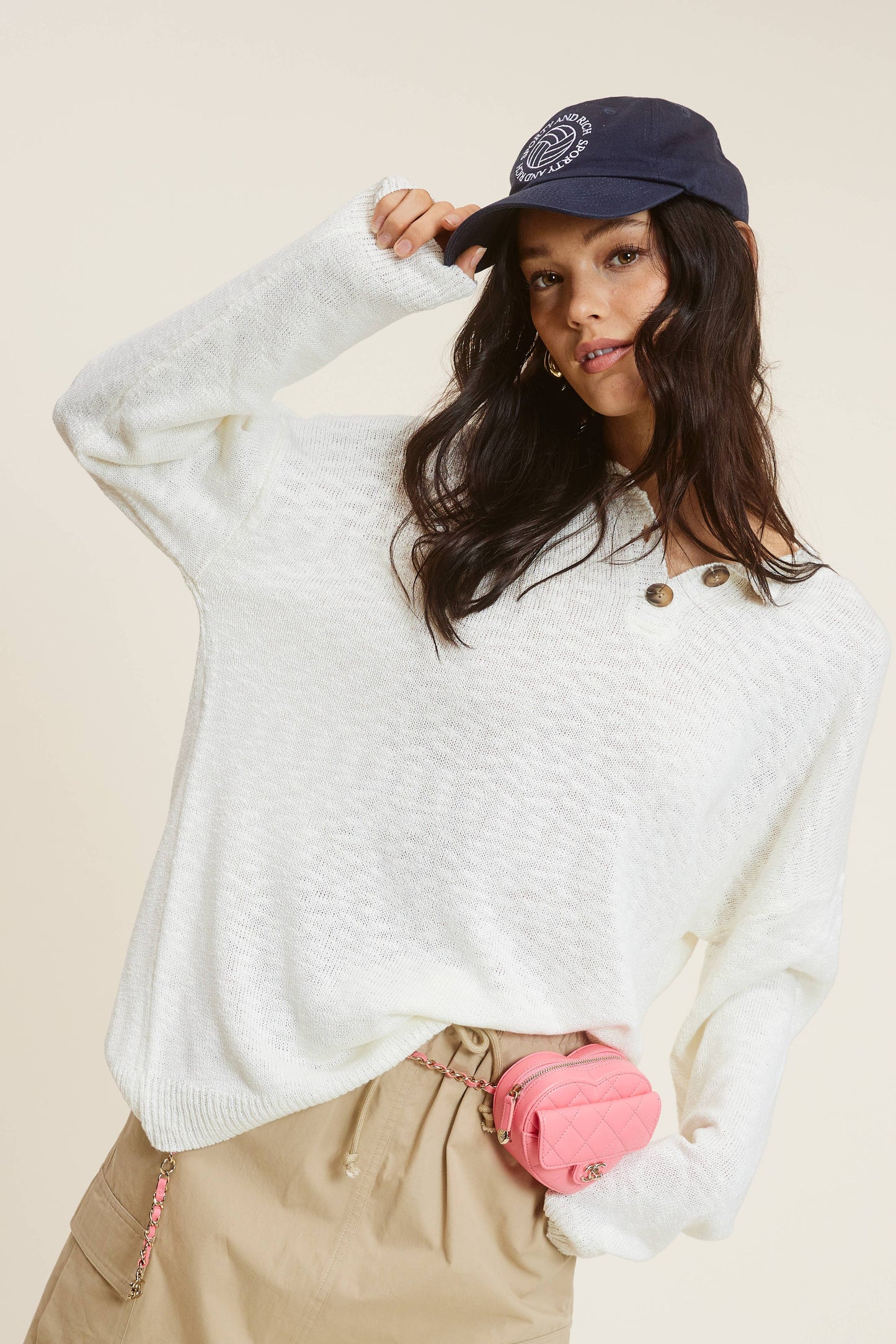 Marlowe Baggy Knit Sweater | Ivory
