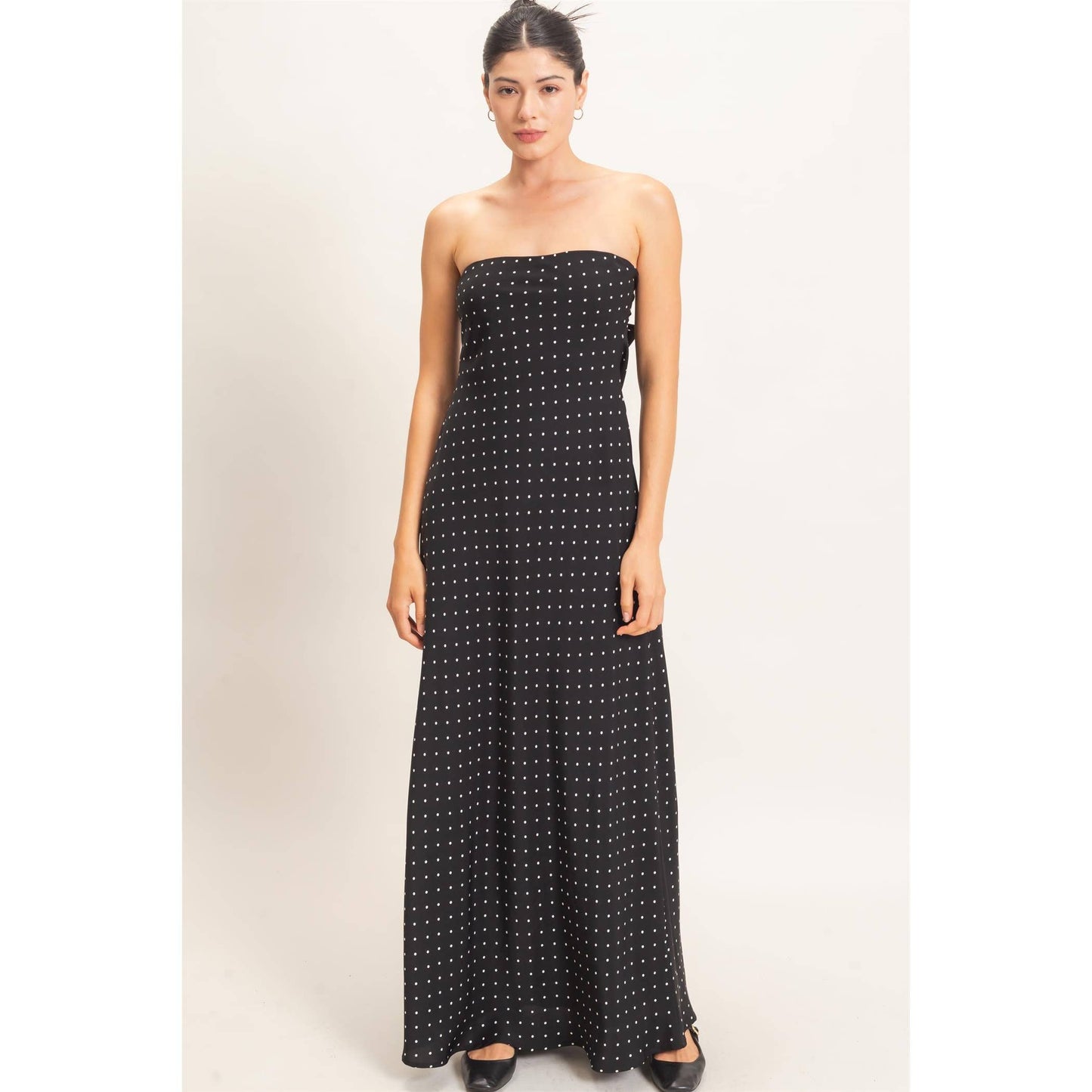 Polka Dot Maxi Dress | Black