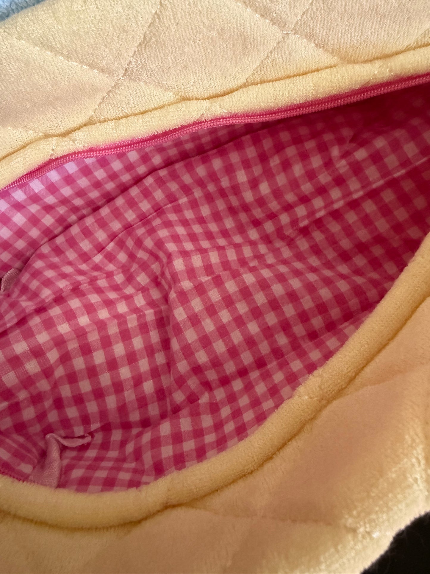 Terry Quilted Make Up Bag - Butter