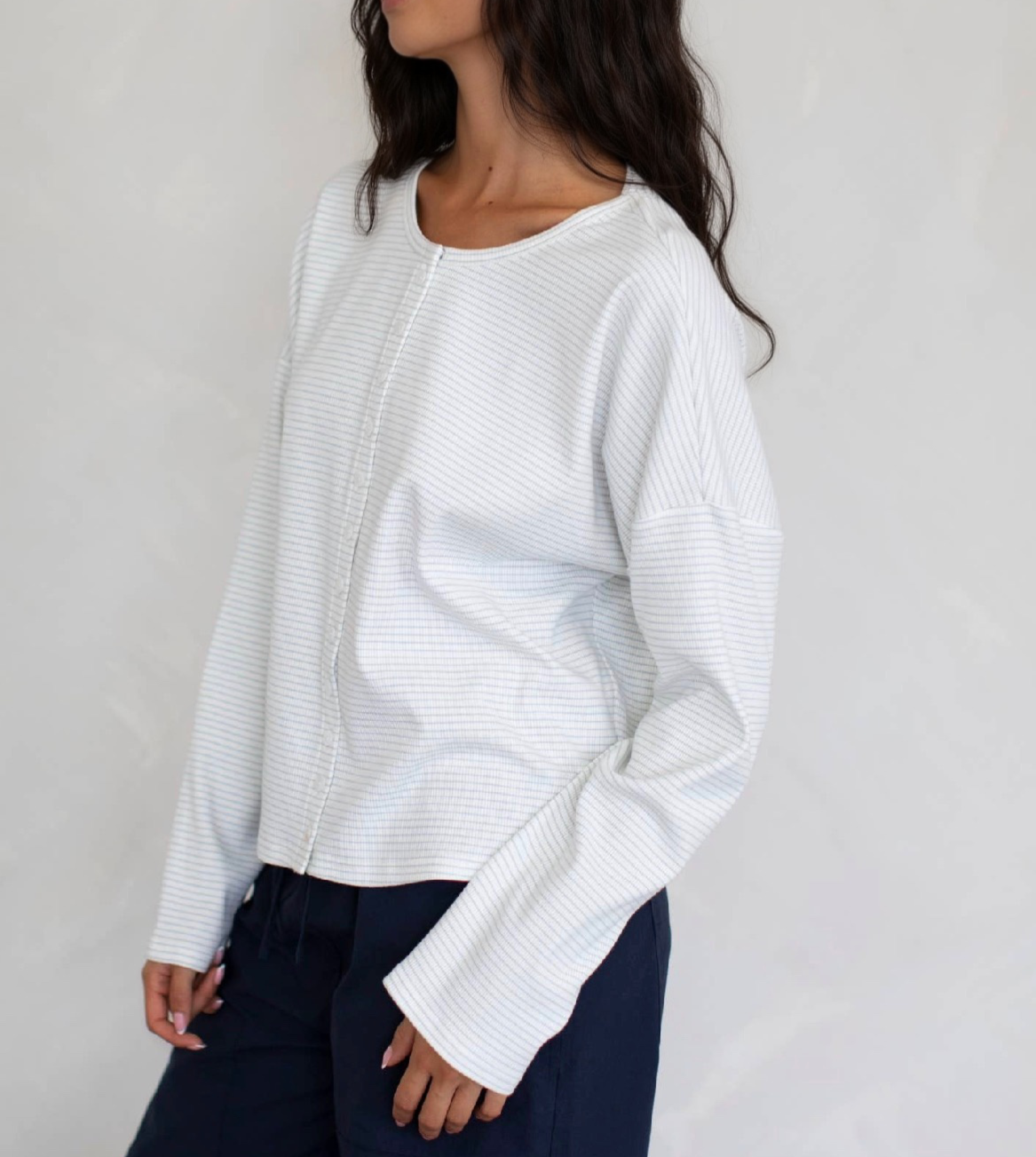 Mila Mini Stripe Button Top