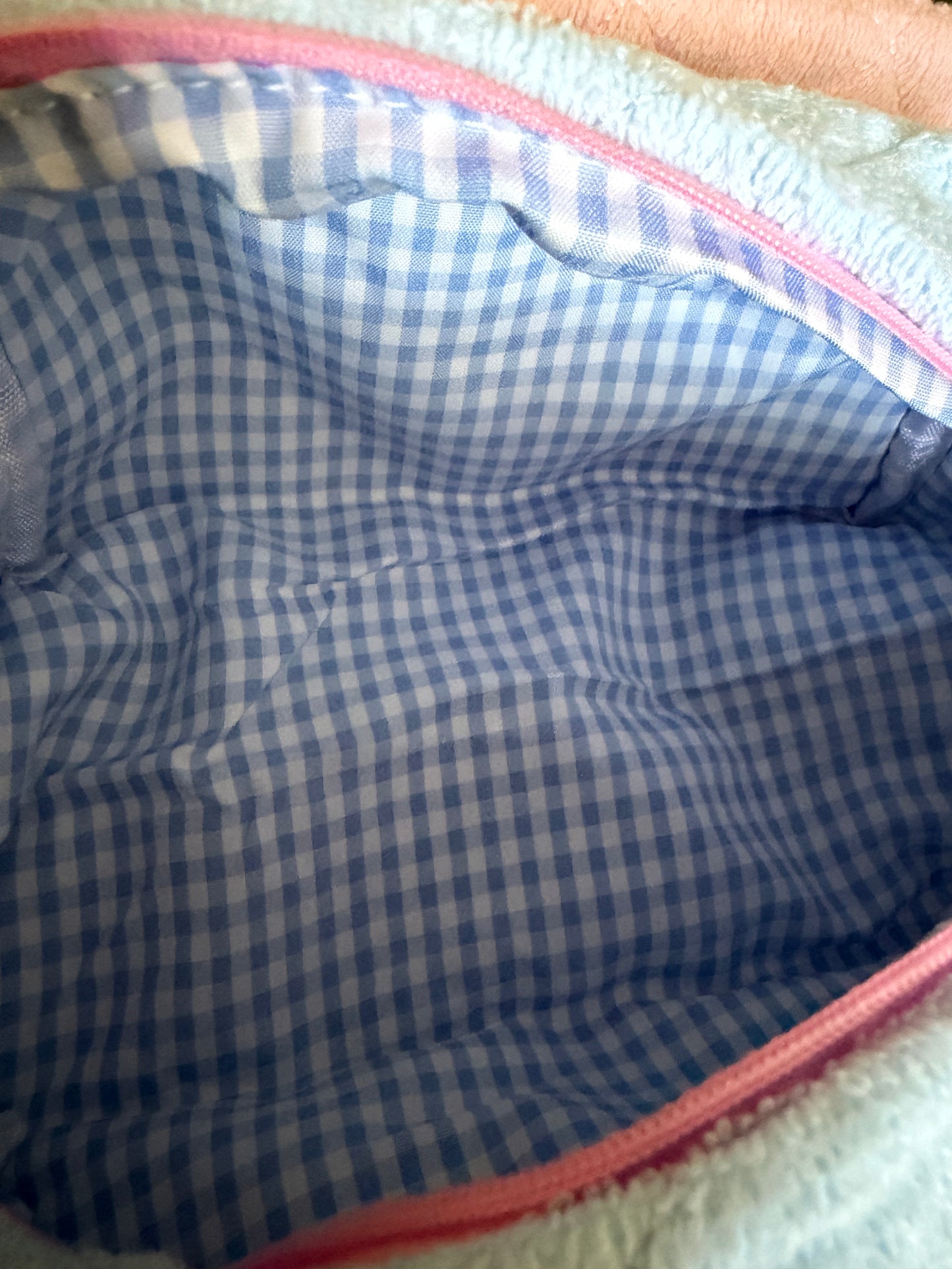 Terry Quilted Make Up Bag - Baby Blue