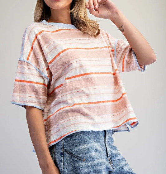 Striped Boxy Tee