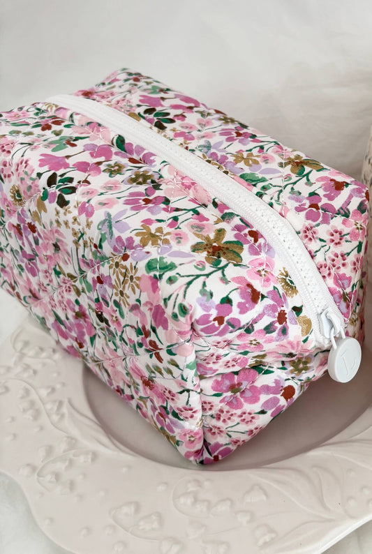 Vintage Quilted Make up Bag | Blushing Meadow