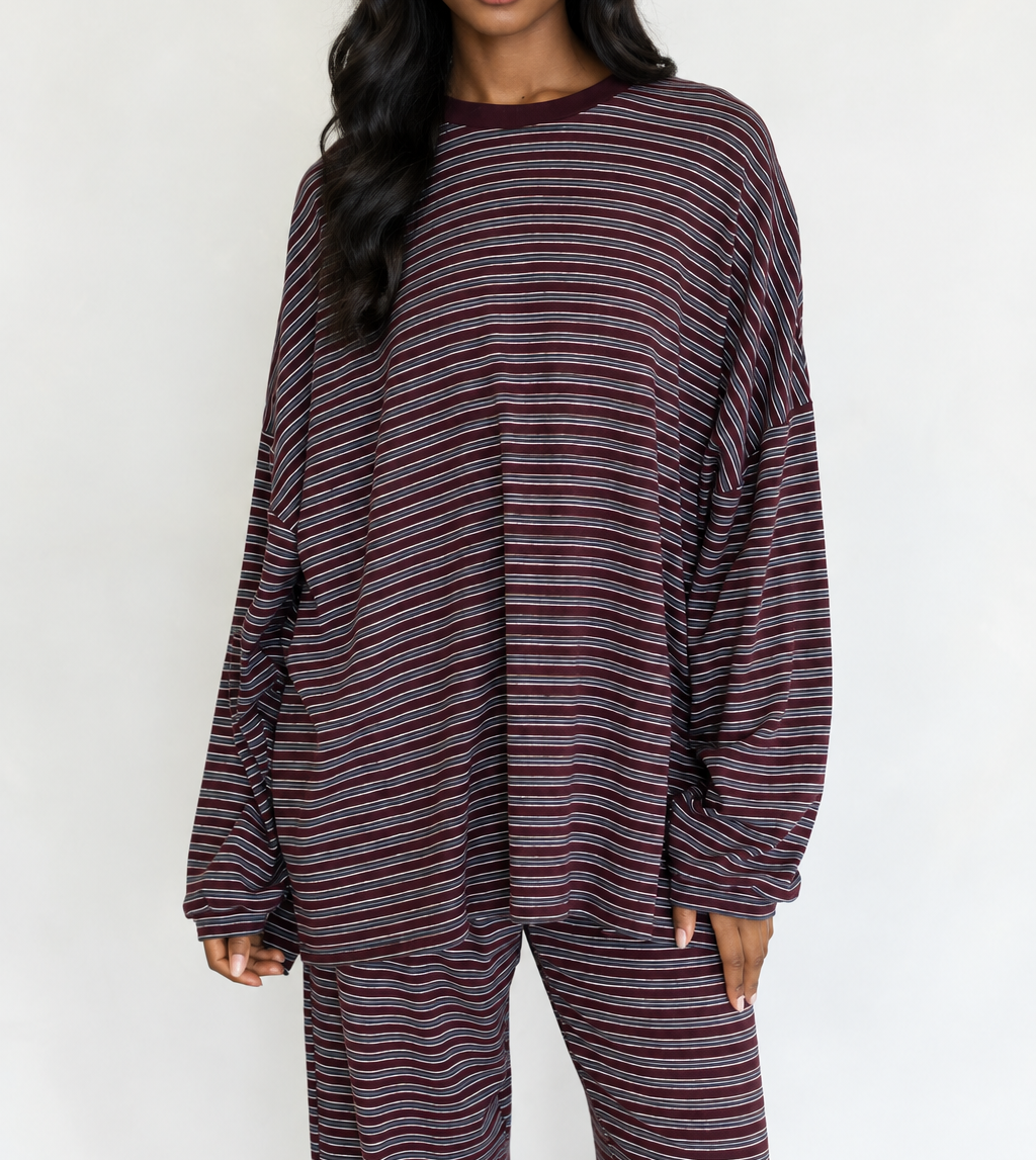Celine Striped Top | Wine