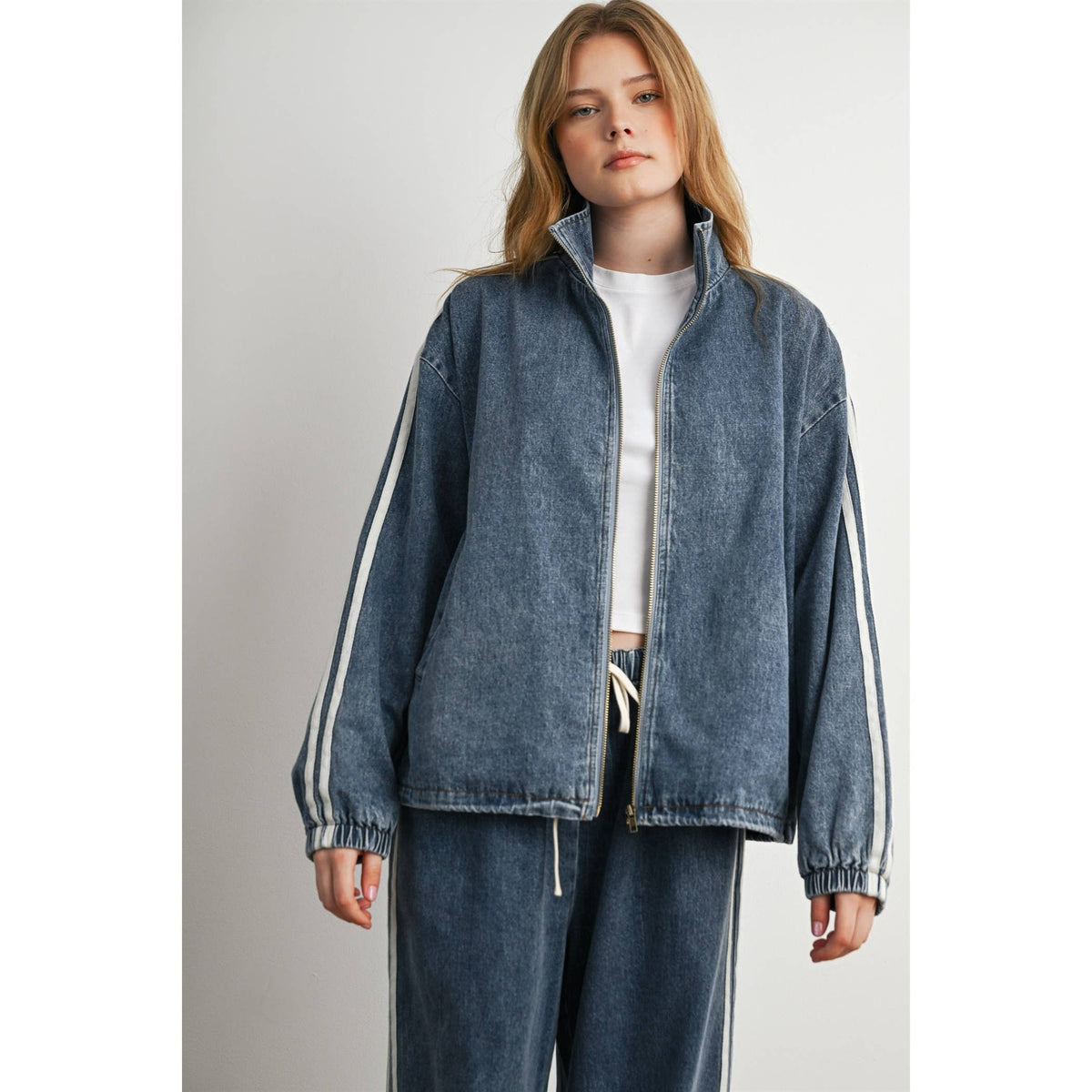 Vintage Denim Track Jacket