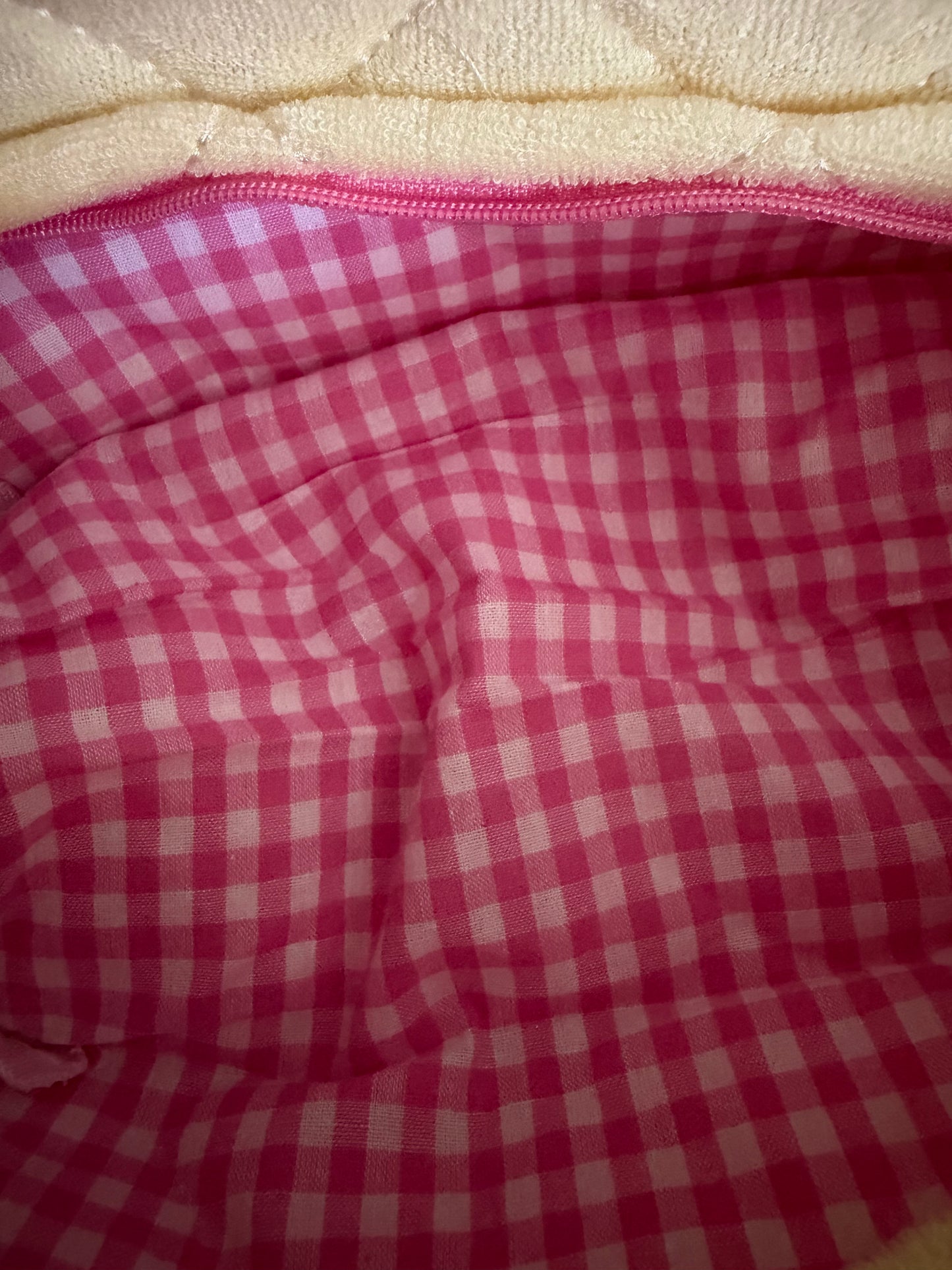 Terry Quilted Make Up Bag - Butter