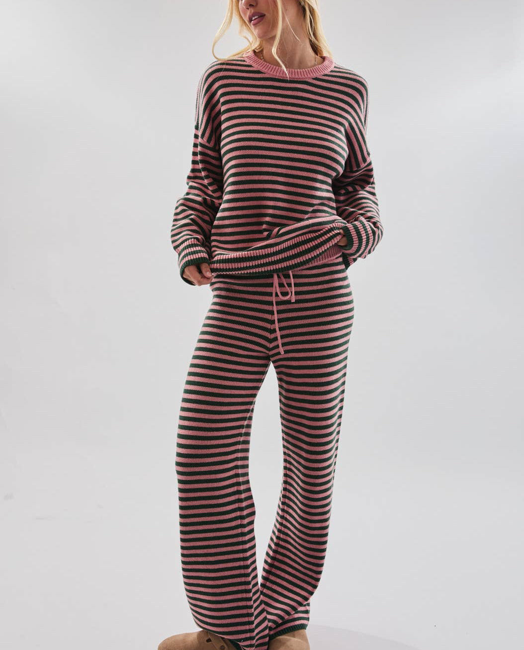 Just my Stripe Sweater & Wide Leg Pant Set