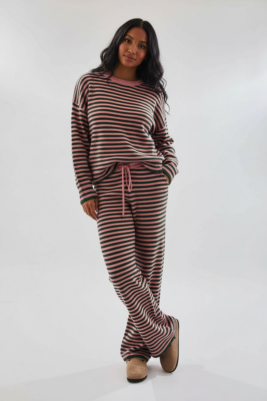 Just my Stripe Sweater & Wide Leg Pant Set