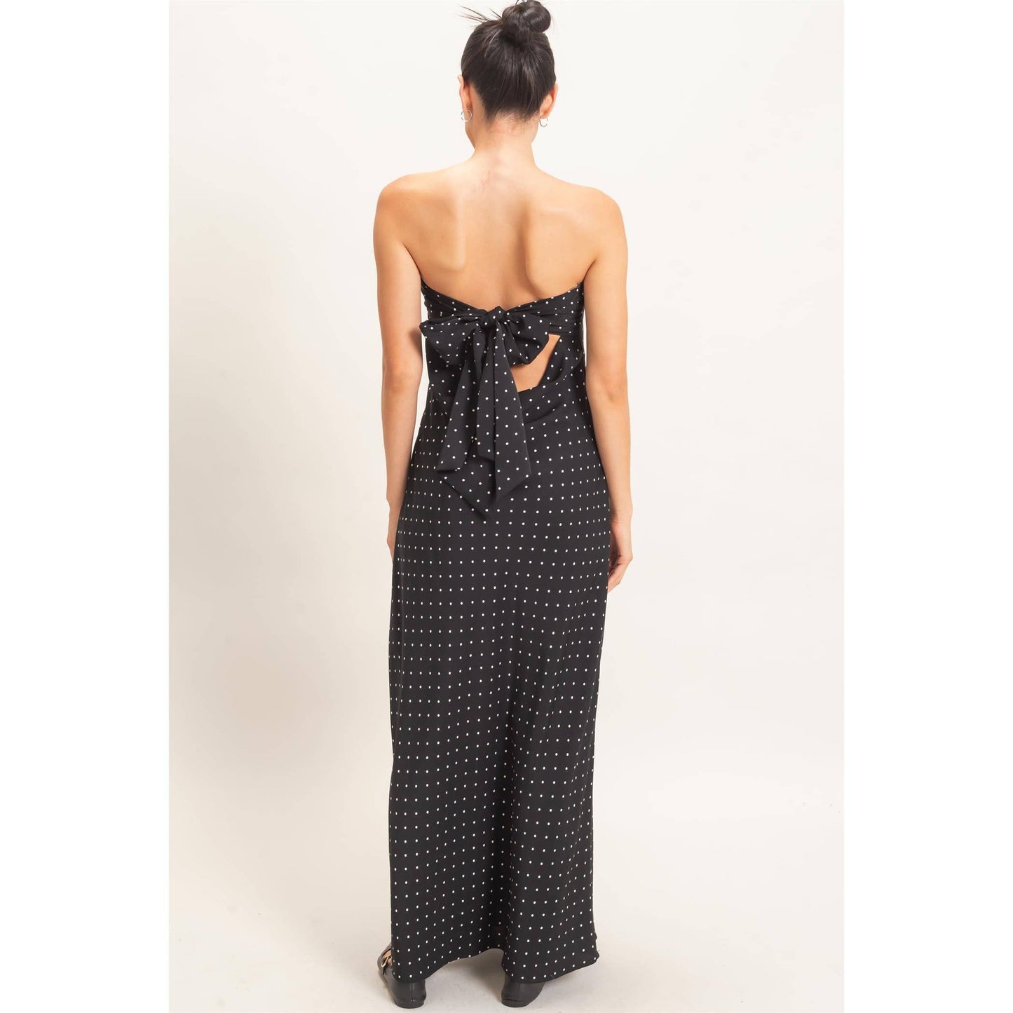 Polka Dot Maxi Dress | Black