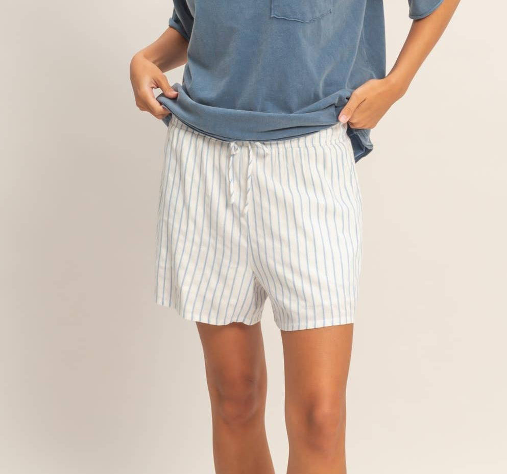 Leni Striped Shorts | Sky Stripe