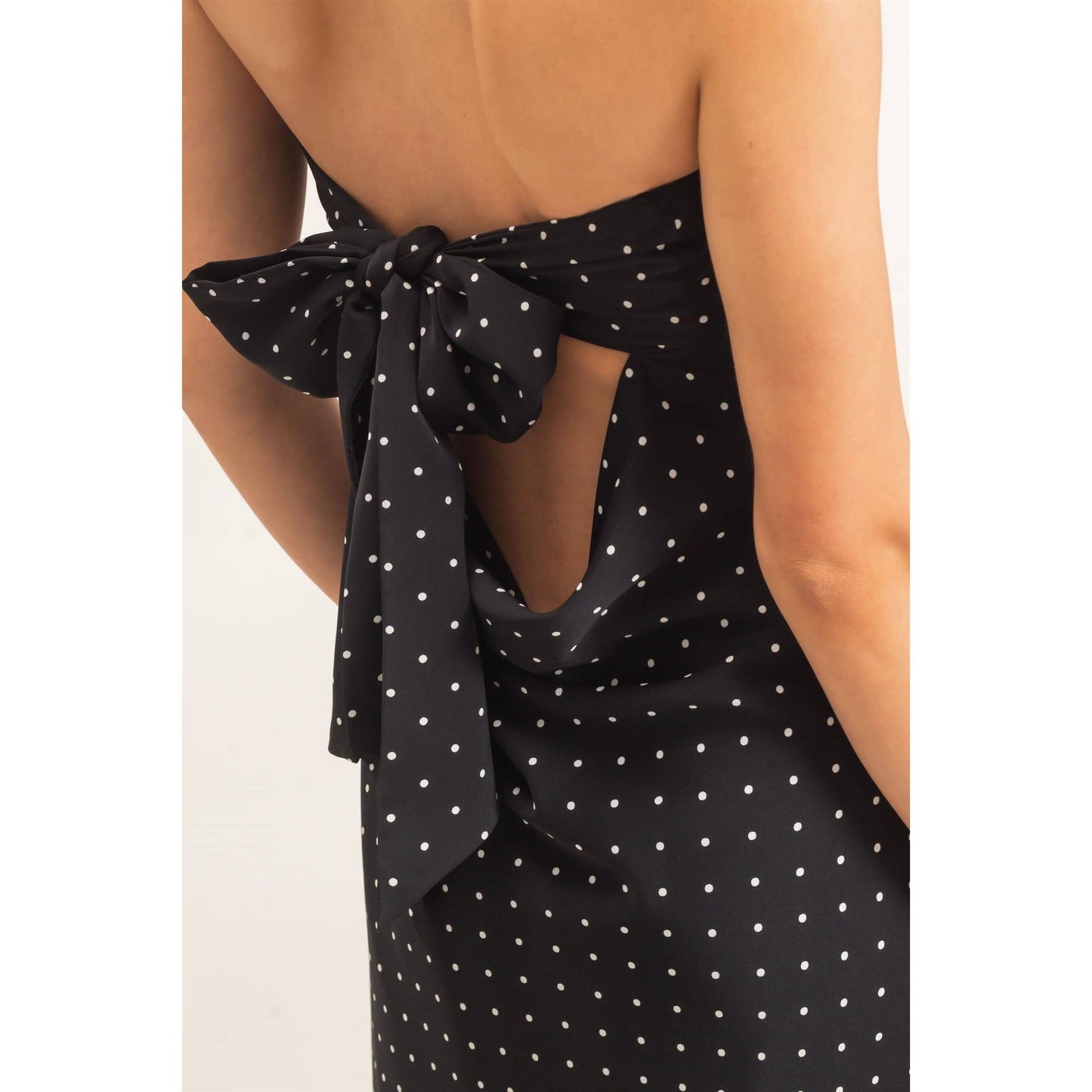 Polka Dot Maxi Dress | Black