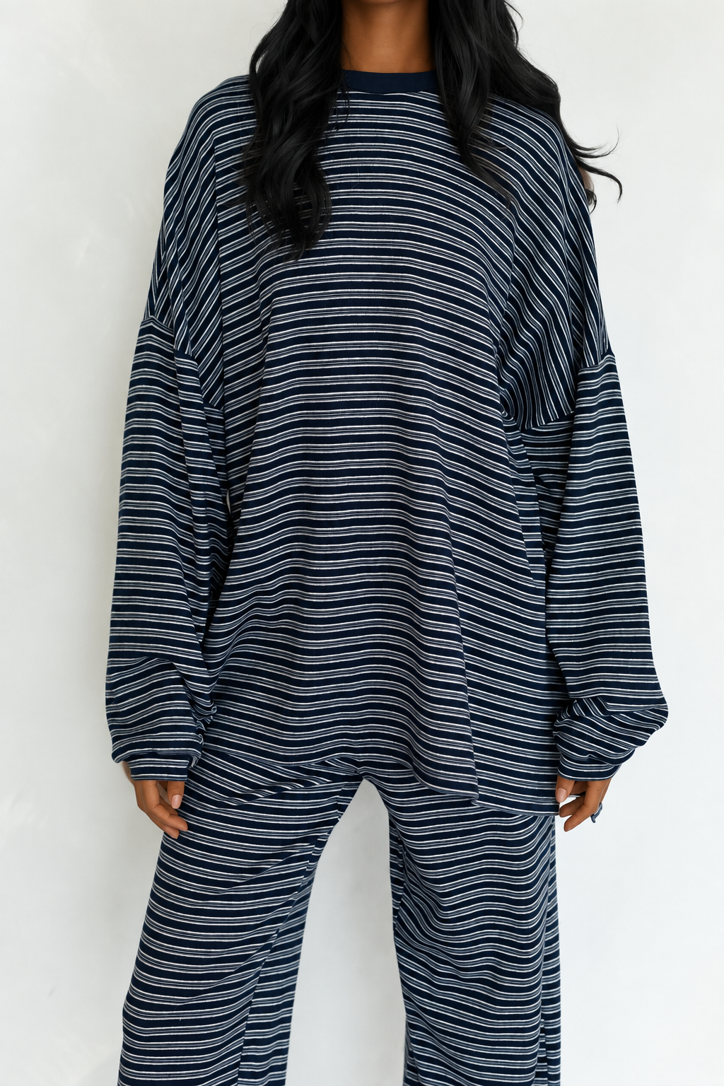 Celine Striped Top | Navy