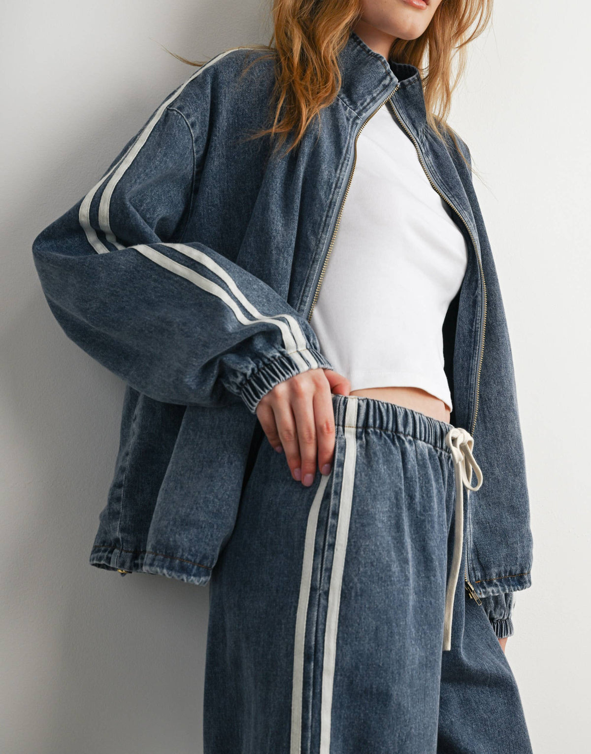 Vintage Denim Track Jacket